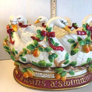 FITZ AND FLOYD 12 DAYS OF CHRISTMAS 7 SWANS A SWIMMING